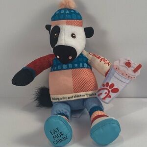 Chick-fil-a Cow Plush Stuffed Animal 2023 Holiday Christmas Toy 9.5" Milkshake